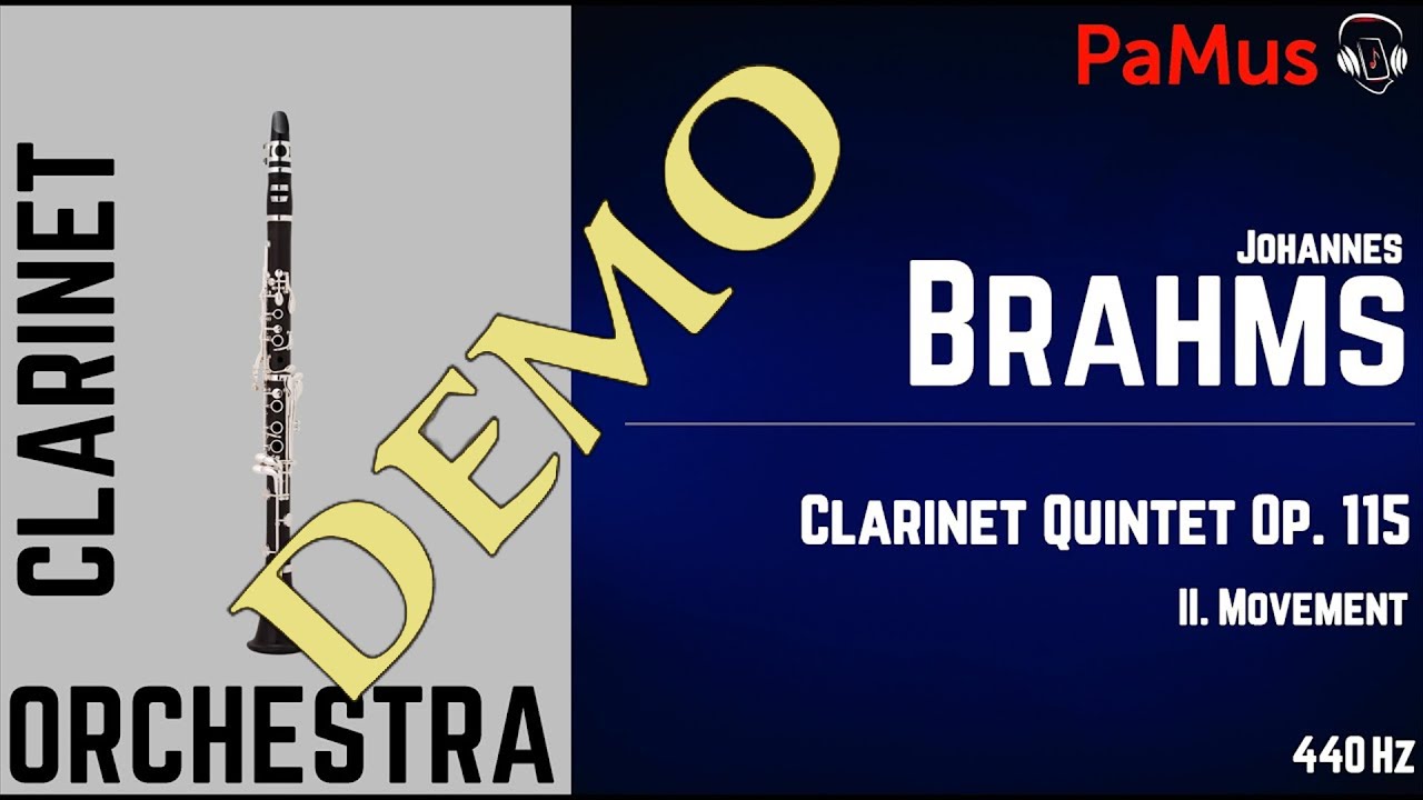 Johannes Brahms: Clarinet Quintet Op. 115 2nd mvt accompaniment