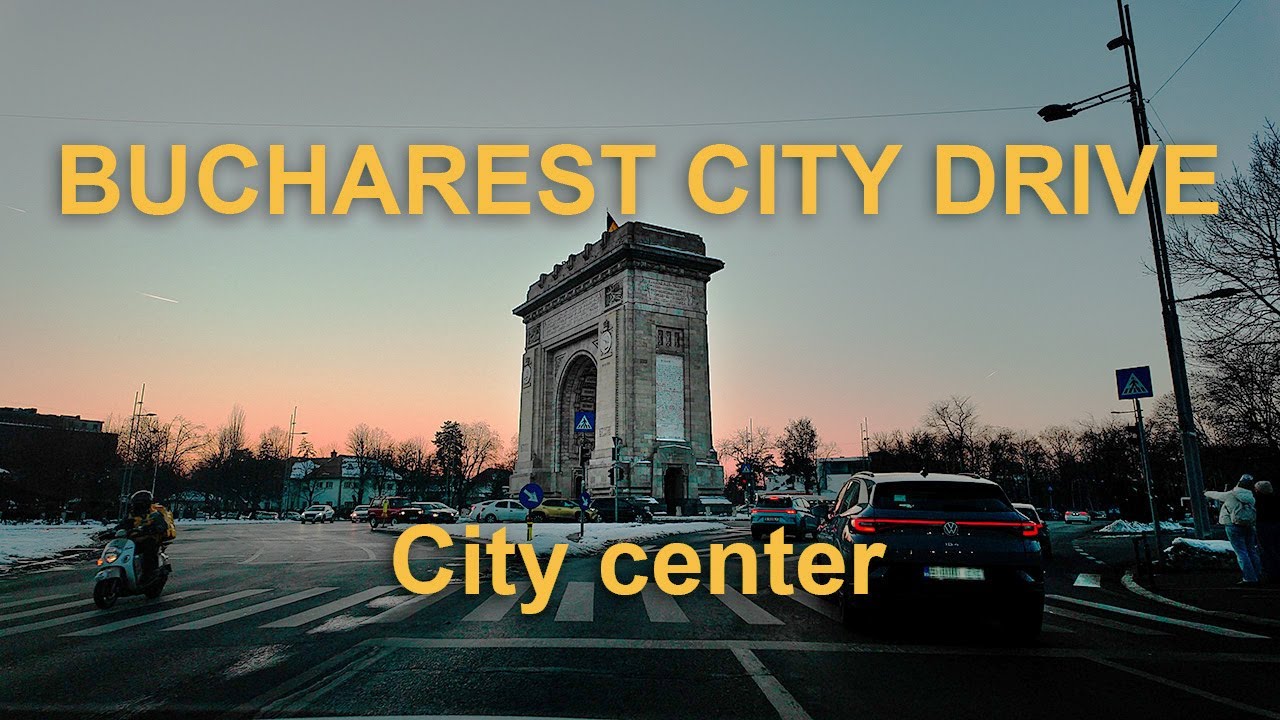 Bucharest city drive 4K