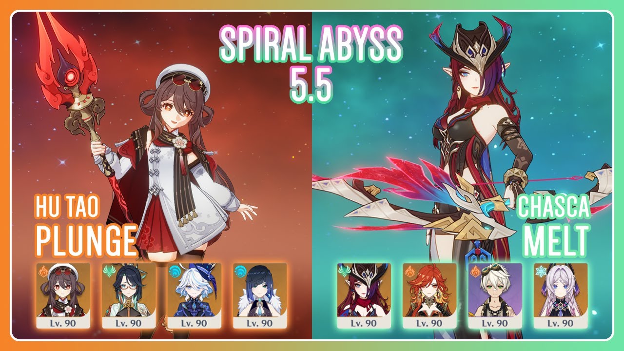 C1 Hu Tao Plunge & C0 Chasca Melt | Spiral Abyss 5.5 | Genshin Impact