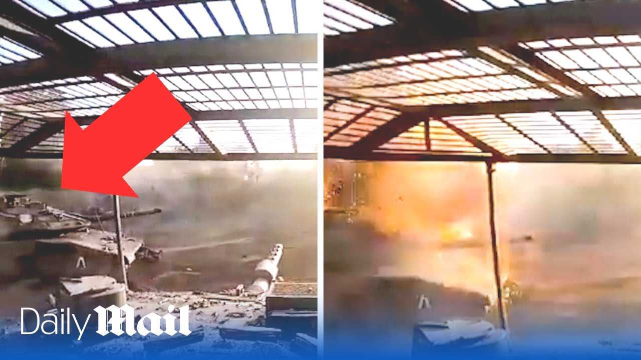 Israeli tank shoots down two Hamas rockets with 'Trophy' defence system during an attack in Gaza