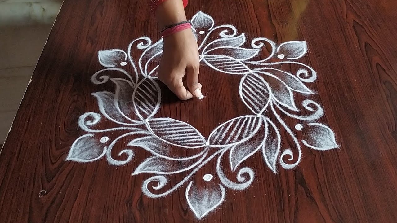 2 Beautiful Daily kolams only 3 dot's.. easy Rangoli designs