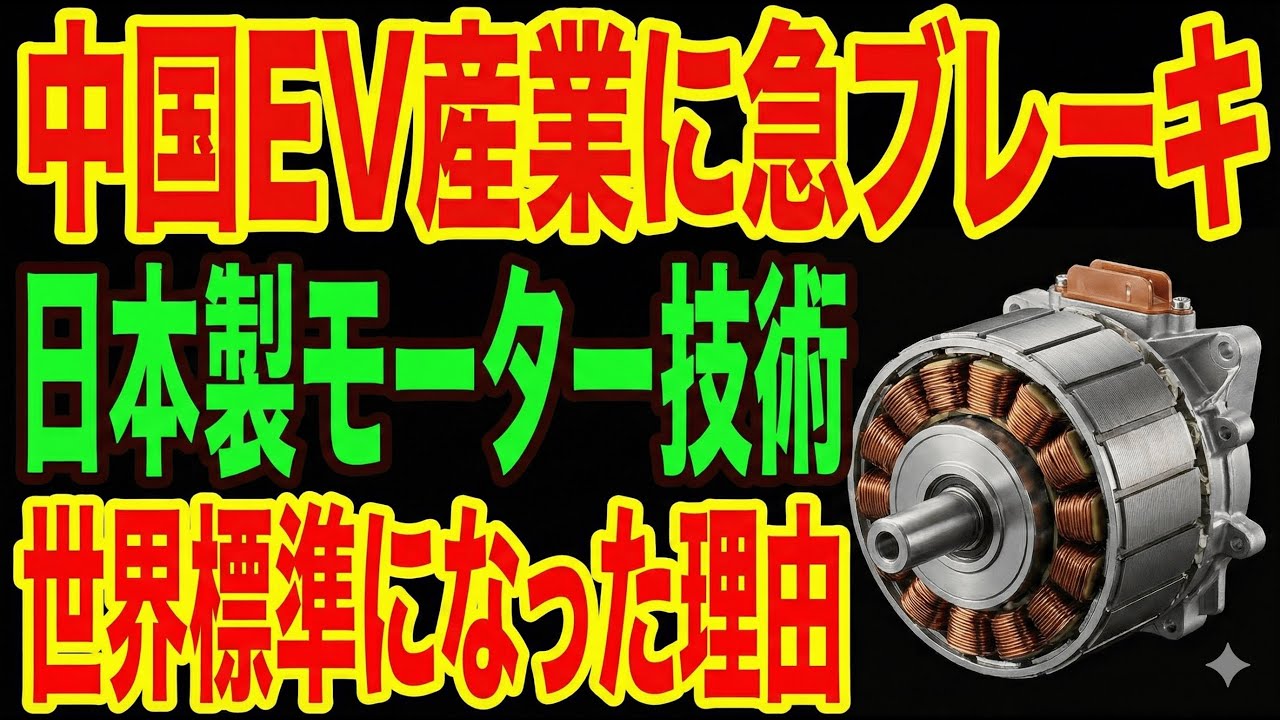 【衝撃】中国EV産業に急ブレーキ！日本製モーター技術が世界標準になった理由とは…