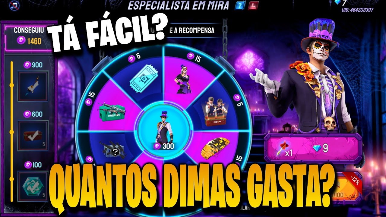 TESTEI O EVENTO ESPECIALISTA EM MIRA, PEGANDO CONJUNTO BRUX&Atilde;O, NOVO EVENTO FF - NOVIDADES FREE FIRE