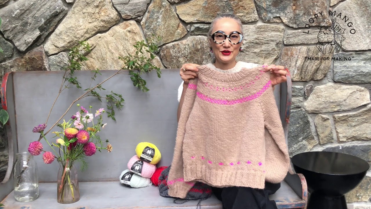 NEW Top Down project with Scandinavian style yoke. The intricate colorwork adds a pop of color!