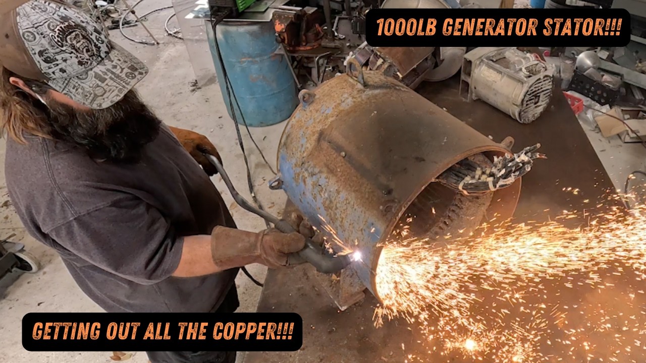 Scrapping a 1000LB Generator Stator!!! How Much Copper Will I Pull? p1