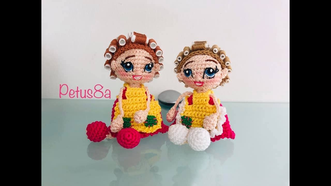 Como tejer en crochet Mini Doña Florinda vecindad del chavo del 8, amigurumis by Petus