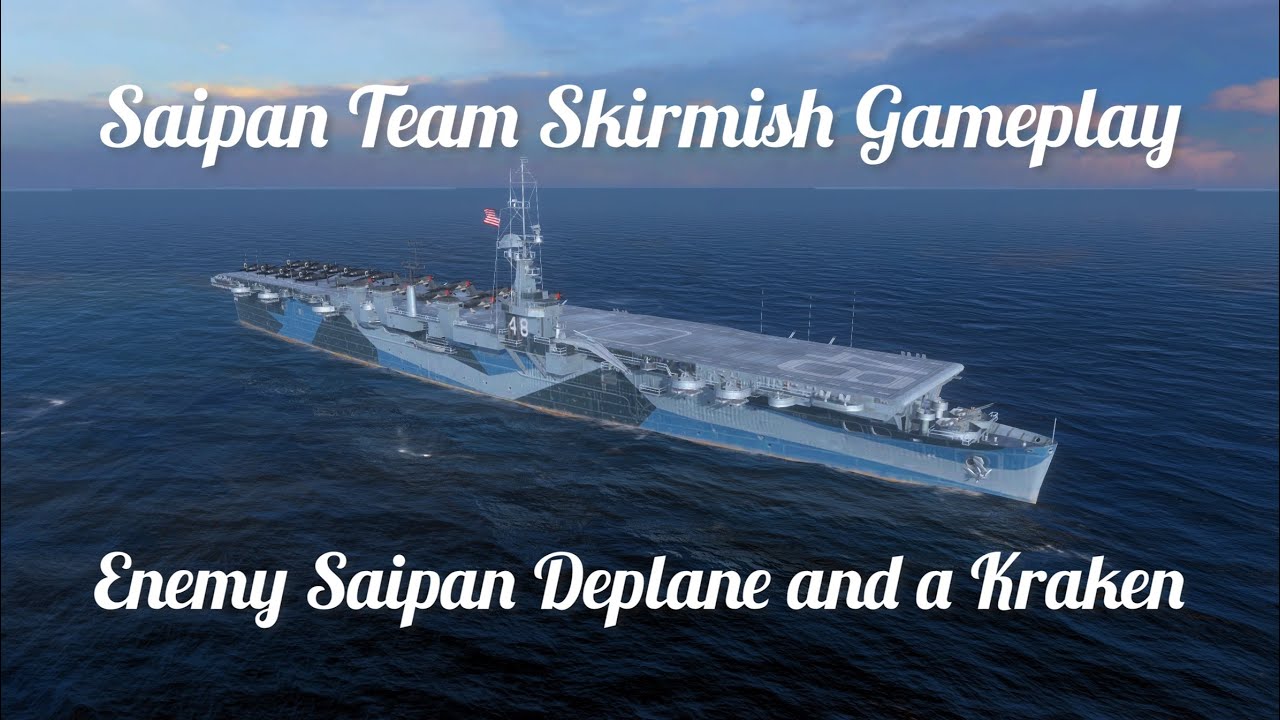 World of Warships Blitz: Saipan Kraken Gameplay in Team Skirmish.