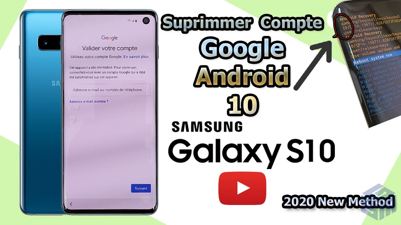 Samsung S10 Compte Google Déblocage / Android 10 Remove Google Account Bypass FRP New Method 2020