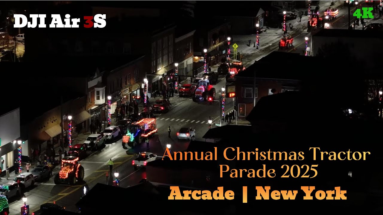 🚜🎄 Christmas Tractor Parade 2025 | Arcade, New York | DJI Air 3S Drone 4K