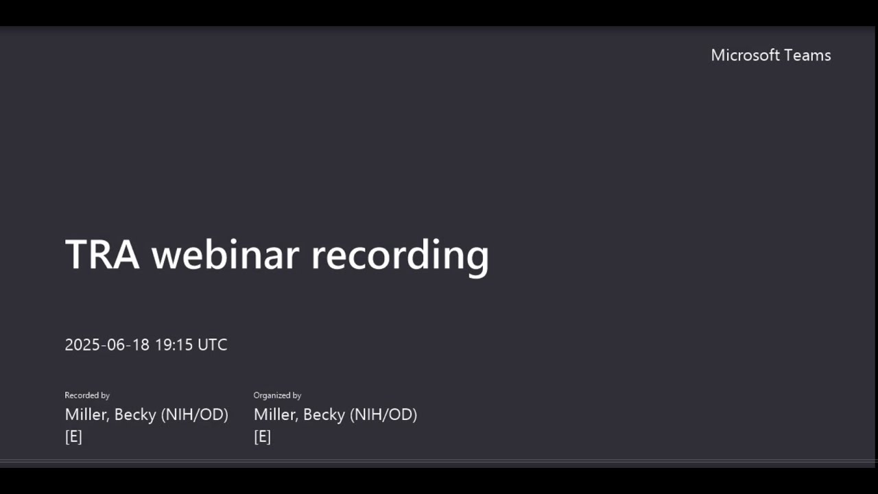 FY2026 NIH Director’s Transformative Research Award Webinar
