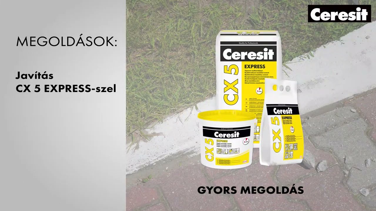 Ceresit CX 5 EXPRESS Gyorskötésű cementhabarcs - Beton járdaszegély javítása