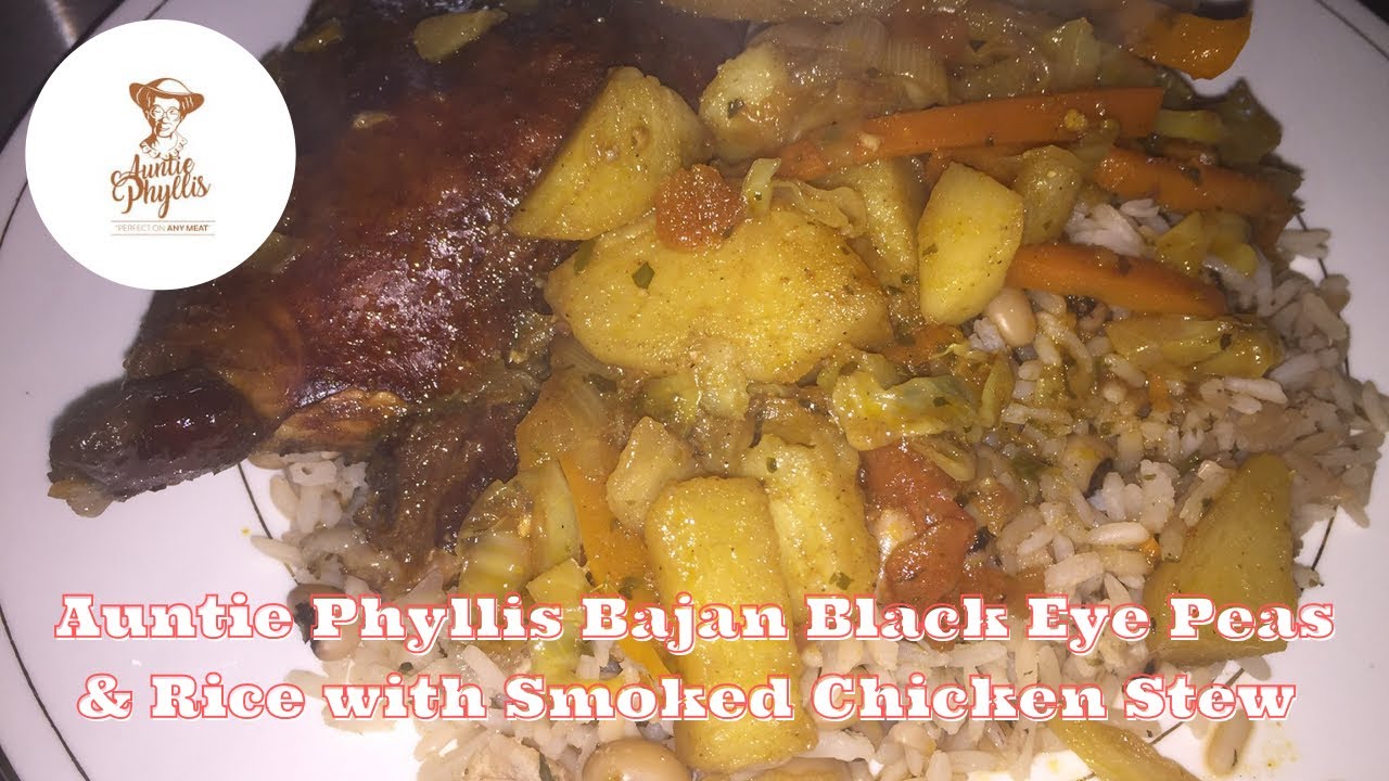 Auntie Phyllis Bajan Black Eye Peas & Rice with Smoked Chicken