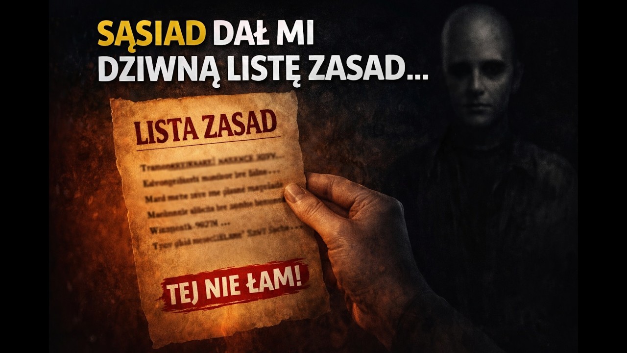 😱 SĄSIAD DAŁ MI DZIWNĄ LISTĘ ZASAD 🕯️ | Mroczna Creepypasta PL | Horror o nawiedzonym bloku 🏚️