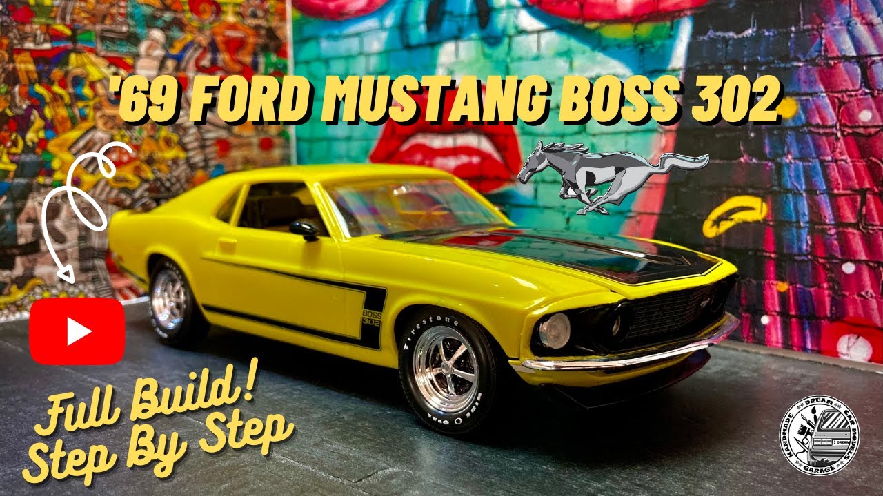 Building Revell 1/25 '69 Ford Mustang Boss 302 Scale Model - Full Build Step by Step - ASMR