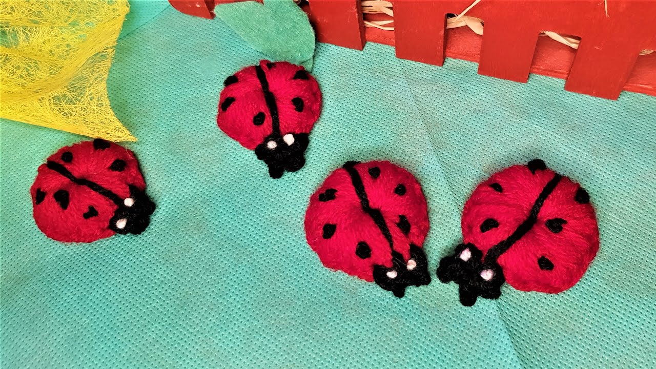Πλεκτή πασχαλίτσα με βελονάκι - Knitted ladybug with crochet