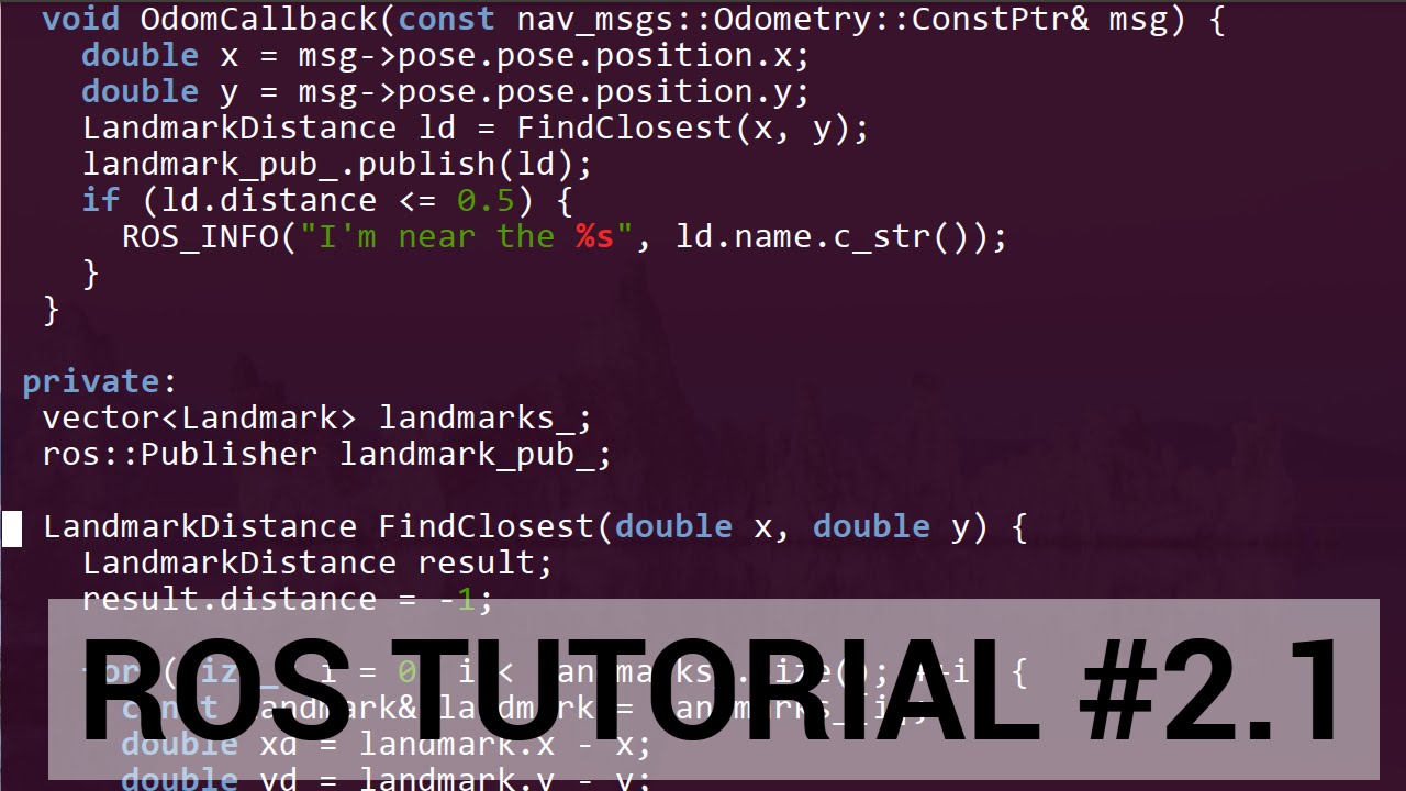 ROS tutorial #2.1: C++ walkthrough of publisher / subscriber lab