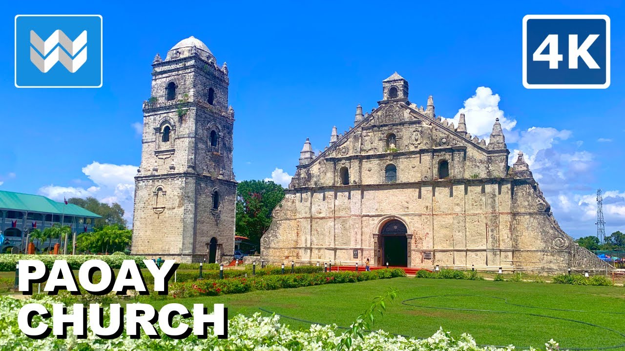 [4K] Inside Paoay Church in Ilocos Del Norte Philippines 🇵🇭 Walking Tour Vlog & Travel Guide 🎧