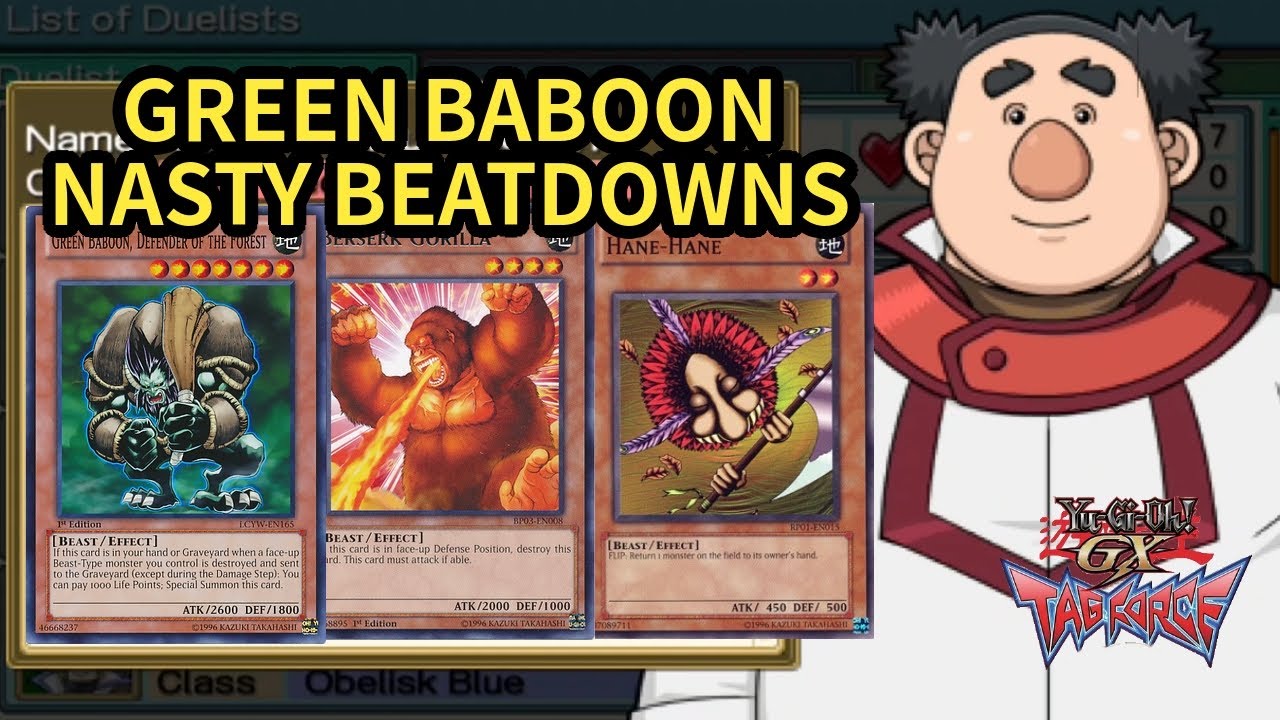 Yugioh GX Tag Force 1 : Chumley / Green Baboon(Earth/Beast) Deck