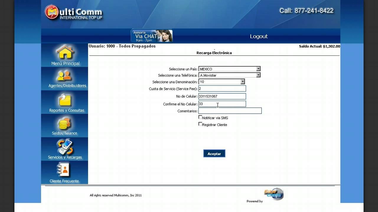 Recarga Automatica Internacional Top-up
