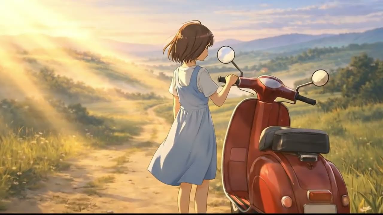 A Quiet Ghibli-Style Ride Through Hills & Sea | Relaxing Anime Film