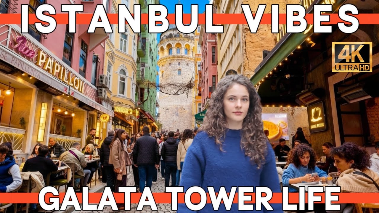 Istanbul Turkey 2026 4K Walking Tour | Galata Tower Shops, Cafes & Street Vibes