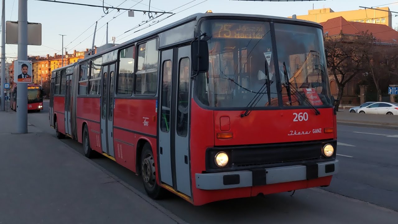 Budapest, 75-ös trolibusz Puskás Ferenc stadion M- Damjanich utca/Dózsa Gy. út|Ikarus 280T(GVM),T260