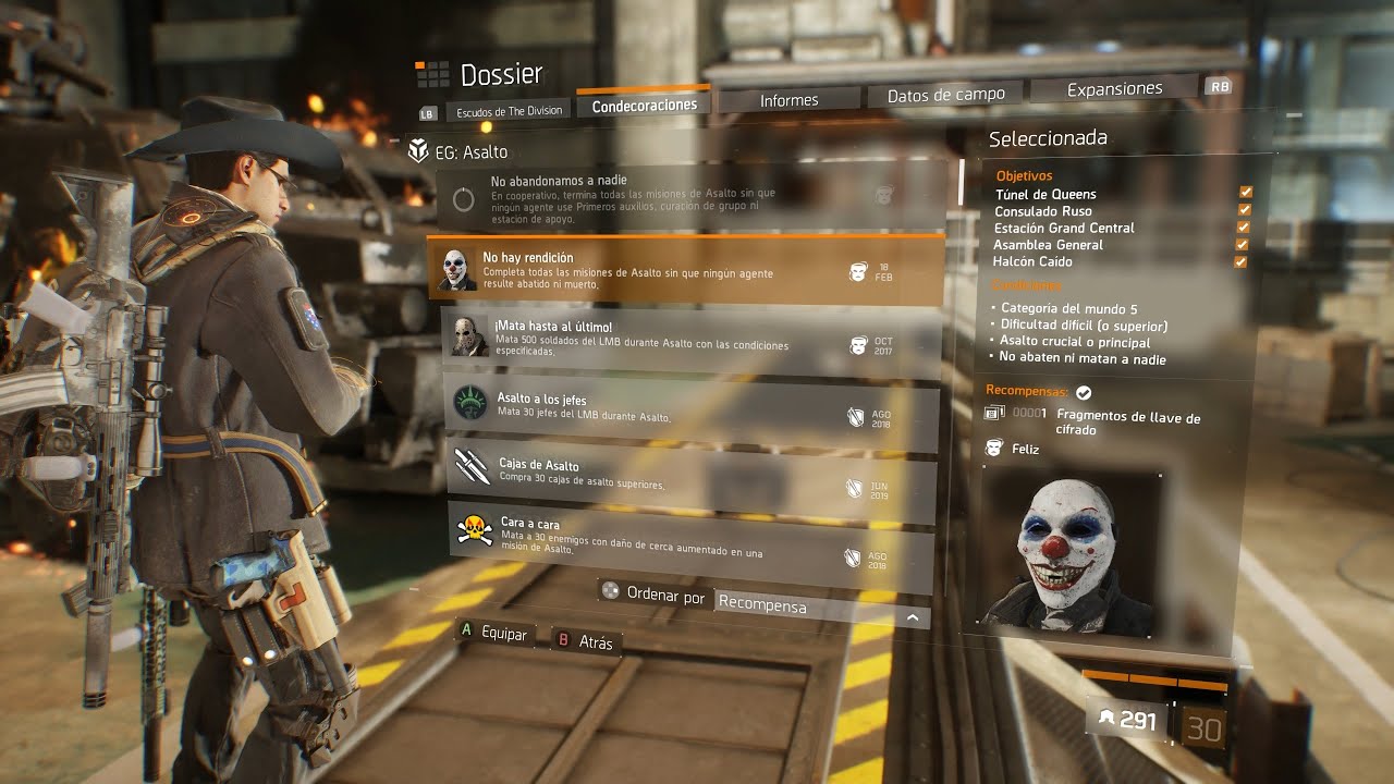 CONSIGUIENDO LA MASCARA DE PAYASO - EVENTO GLOBAL "ASALTO" - HALCÓN CAIDO - THE DIVISION 1.8.3 -