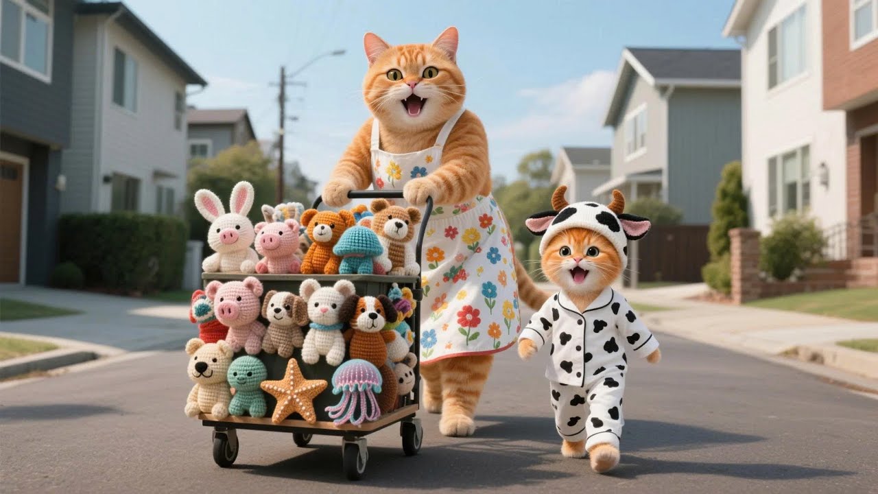Ginger & Mama Cat Knit Cute Teddy Bears to Buy a New Phone 🧸🧶📱🐱 | Funny Cat Videos