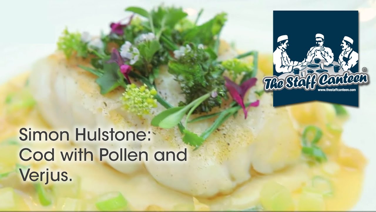 Michelin star chef Simon Hulstone creates a cod with pollen and verjus recipe