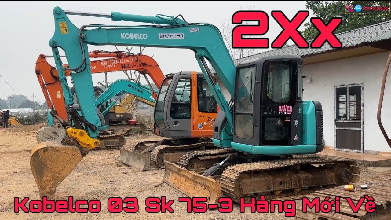 Máy Xúc Đào 03 KOBELCO SK 75-3 Chất Hàng Mới Về Chỉ Hơn 200Tr Thành Xe Ben Máy Công Trình