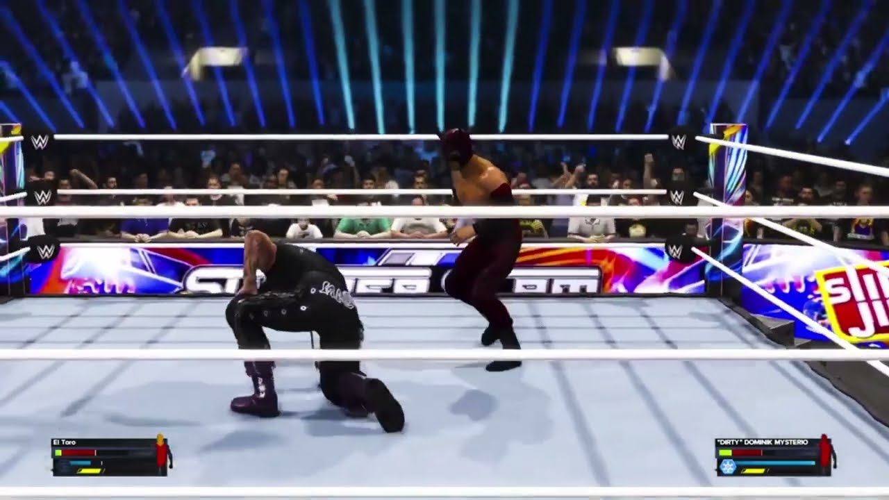 wwe2k24 El toro vs Sucio Dom (My Rise)
