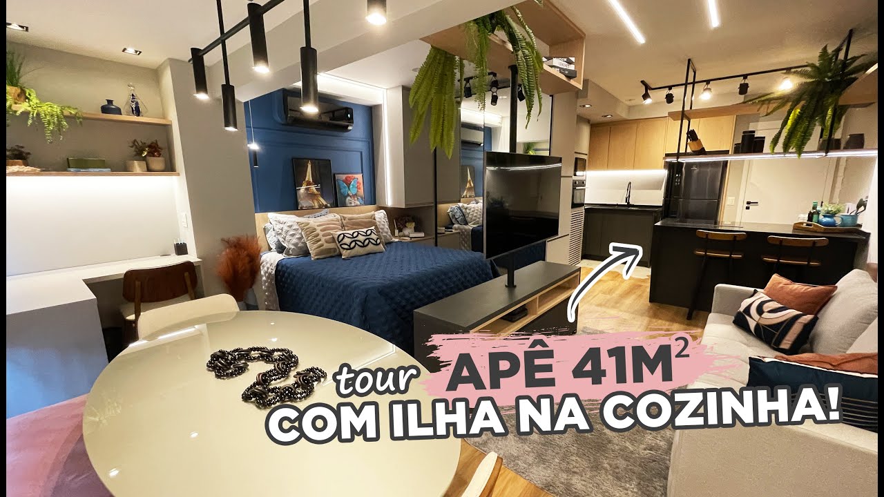 TOUR PELO AP&Ecirc; STUDIO DE 41m2 COM MUITO ARM&Aacute;RIO E ILHA NA COZINHA feat. @StudioM2Arq | GABY GARCIIA