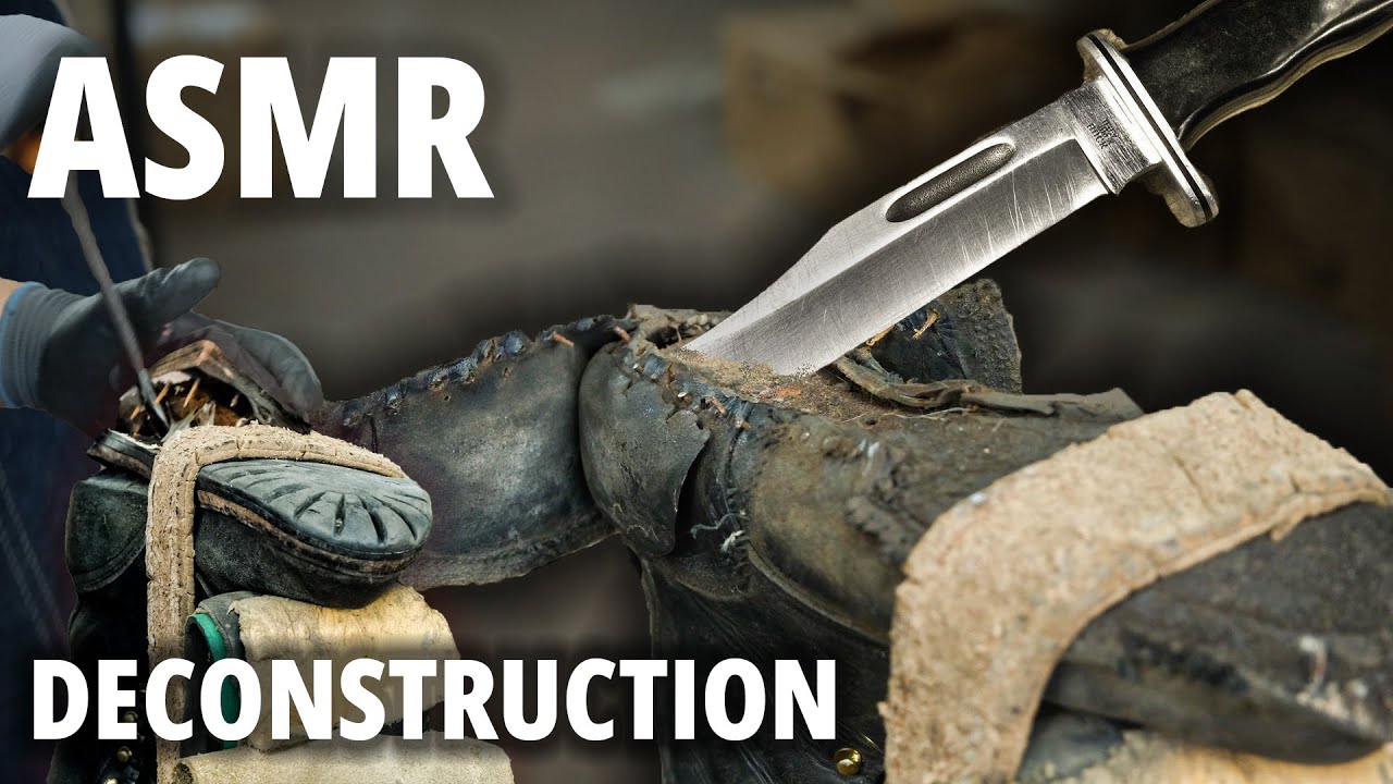Handcrafted Leather Boot Deconstruction Process 2 Hours No Talking [ASMR] [RELAXING]