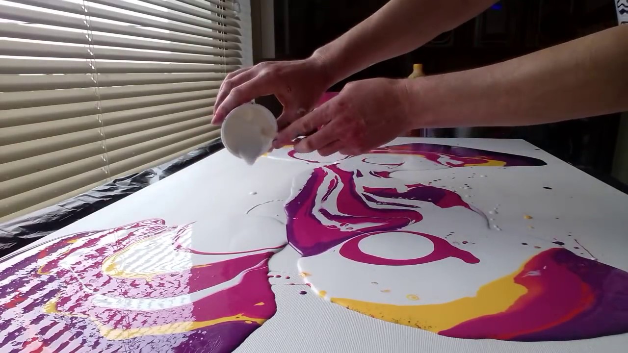Acrylic Fluid Pouring,This Is My Largest Canvas To Date....