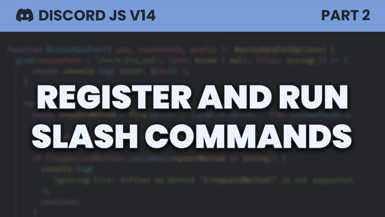 Регистрация и запуск слэш-команд (Discord.js v14)
