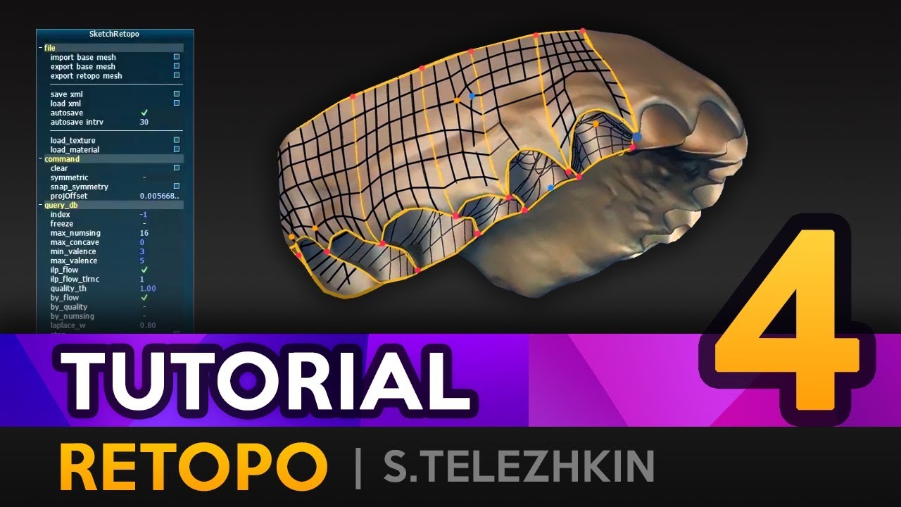 RETOPO: лоуполи в SketchRetopo (S. Telezhkin)