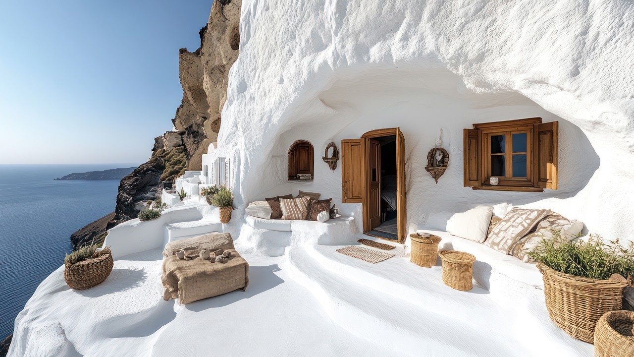 The World's Most Stunning Cave House: A Tour Santorini Style Home