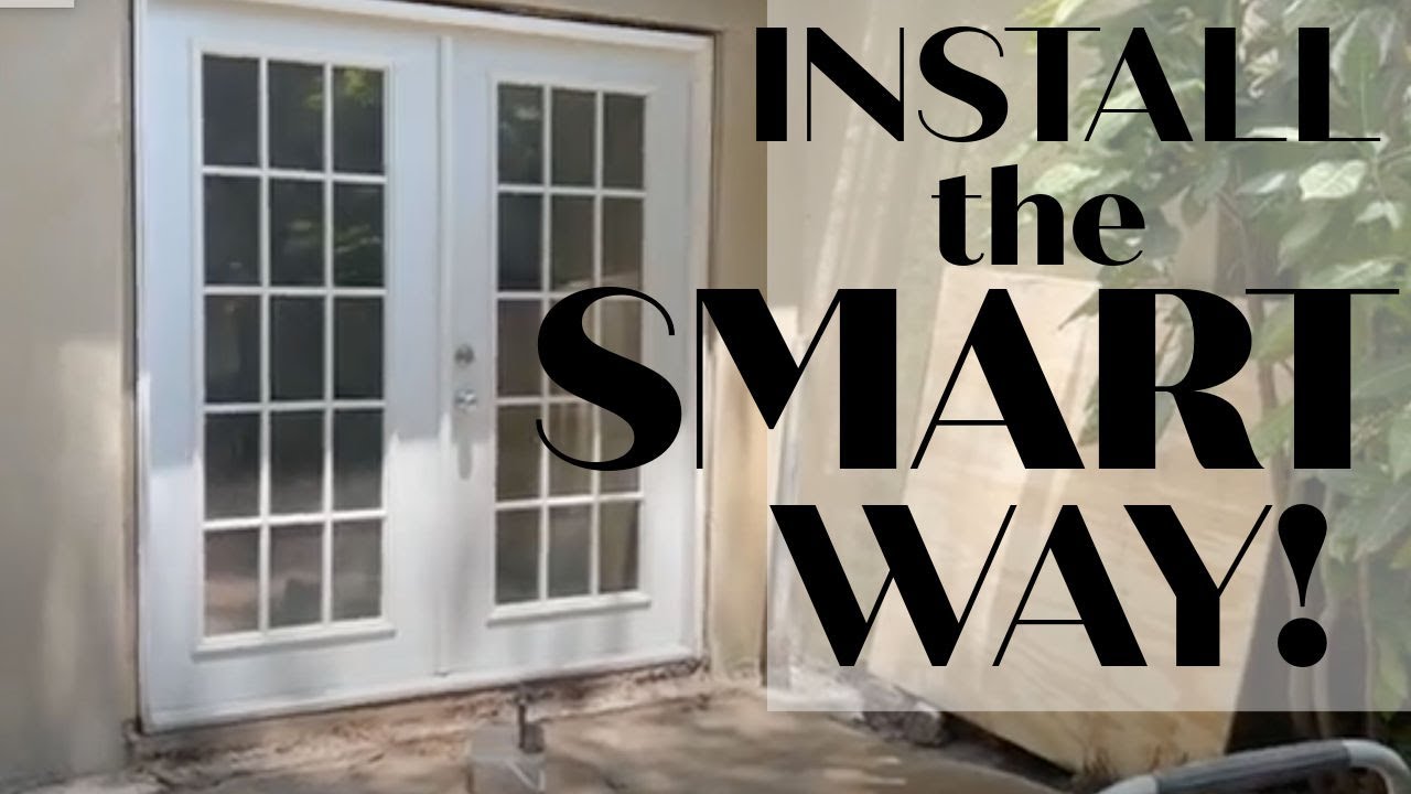 How we installed French doors in a framed wall with exterior stucco the EASY way.