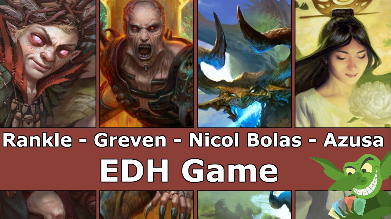 Rankle vs Greven vs Nicol Bolas, the Ravager vs Azusa EDH / CMDR game play for Magic: The Gathering