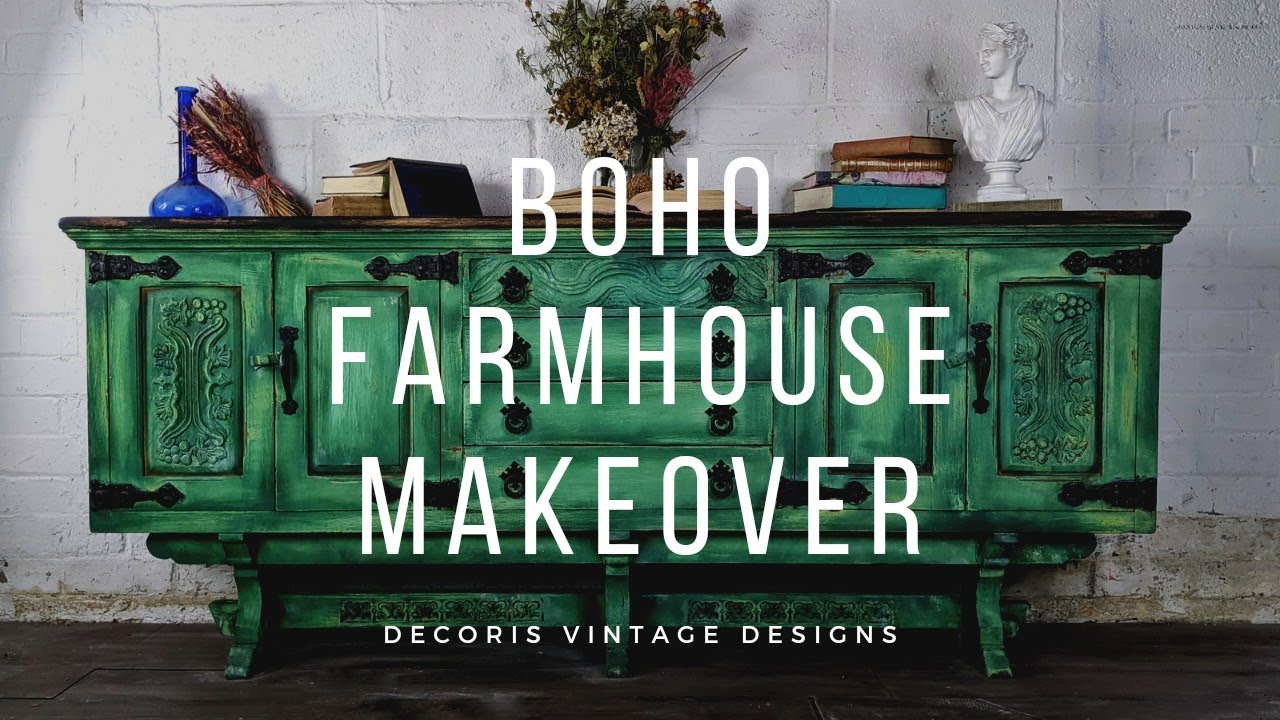 How to Hand Paint Furniture for a Bohemian Farmhouse Makeover | Chalk Painted Furniture Tutorial