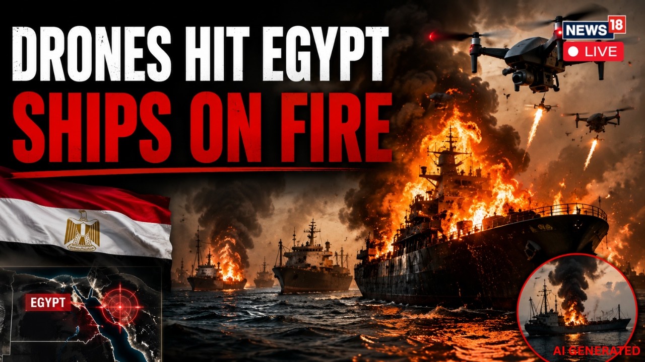 BREAKING : Drone Strike Hits Egypt's Damietta Port | Ships Catch Fire as Middle East Tensions Rise