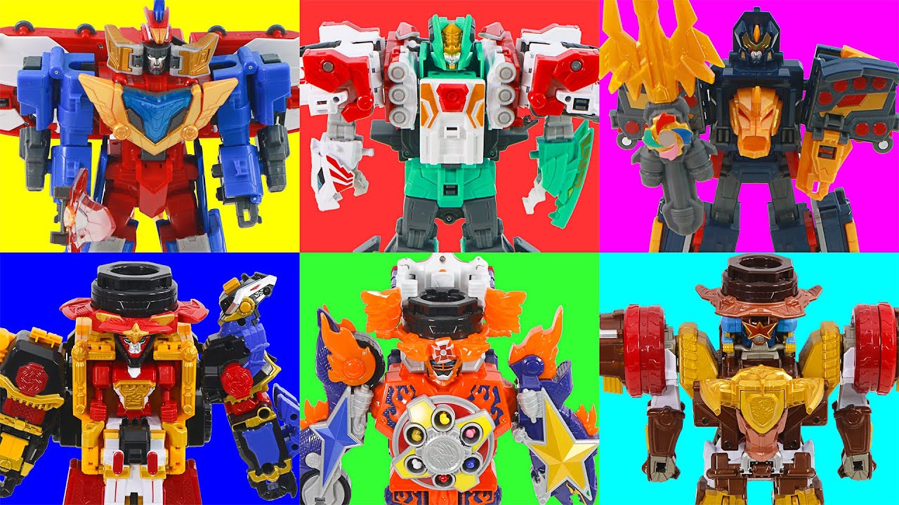 PowerRangers NinjaSteel DX vs Giant Saver DX Train Vehicles Beast Land Sea Sky Transformation