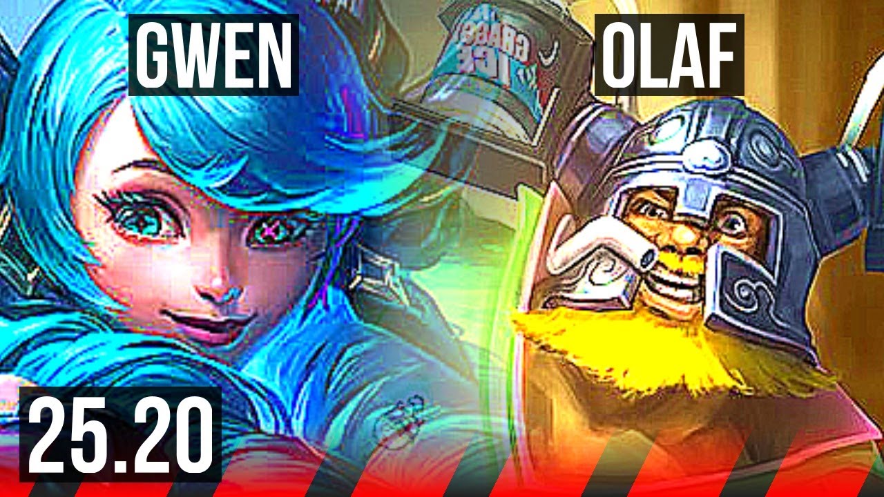 GWEN vs OLAF (TOP) | 7 solo kills, Dominating | NA Master | 25.20