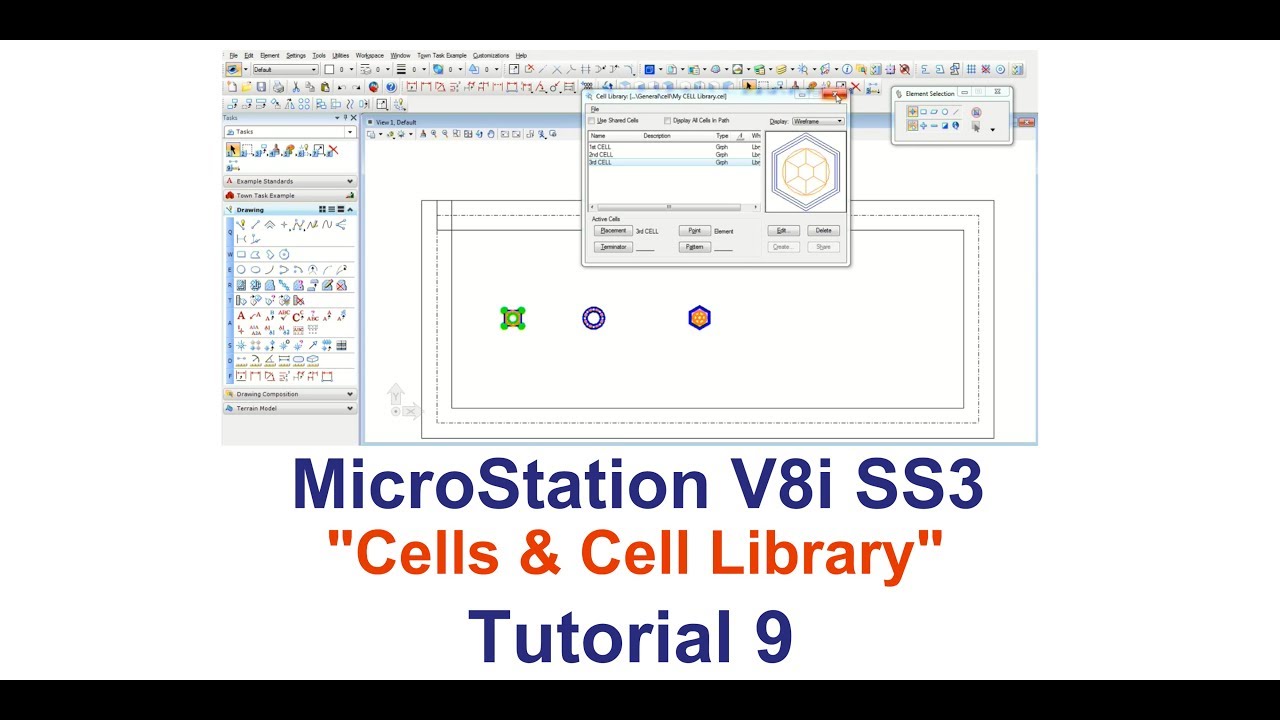 Microstation V8i Cells & Cell Library  TUTORIAL 9