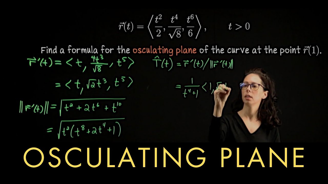 Example finding the osculating plane and TNB, Multivariable Calculus