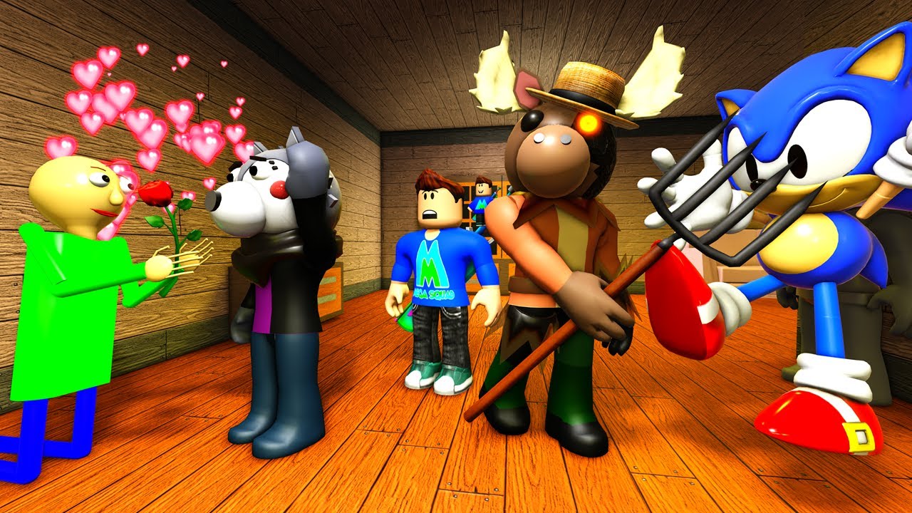 ROBLOX PIGGY - SONIC vs MARKUS + BALDI SIMPS FOR WILLOW! Funny Roblox Animation