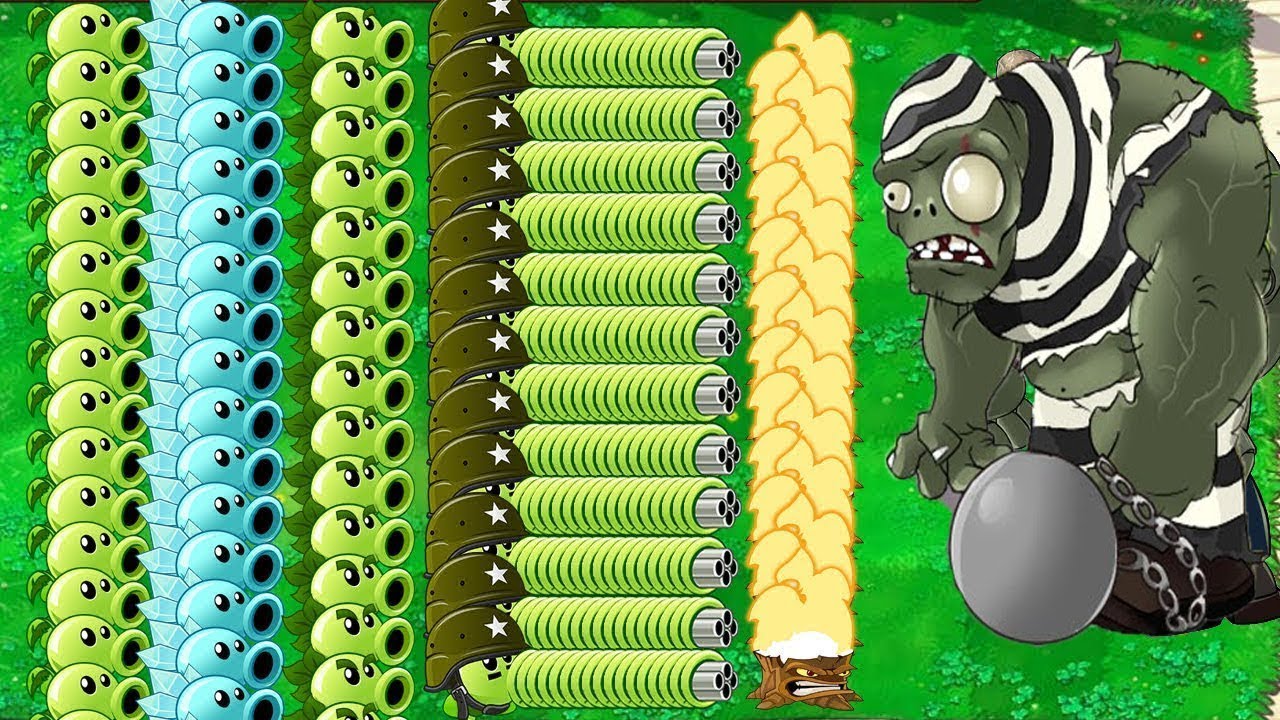 All Gatling Snow Pea vs Dr. Zomboss Plants vs Zombies