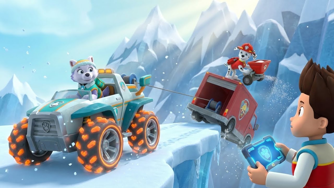 PAW Patrol: ¡Rescate en Ruedas!–La Pendiente de Hielo Resbaladiza❄️🛻| ¡Everest y Marshall al Rescate