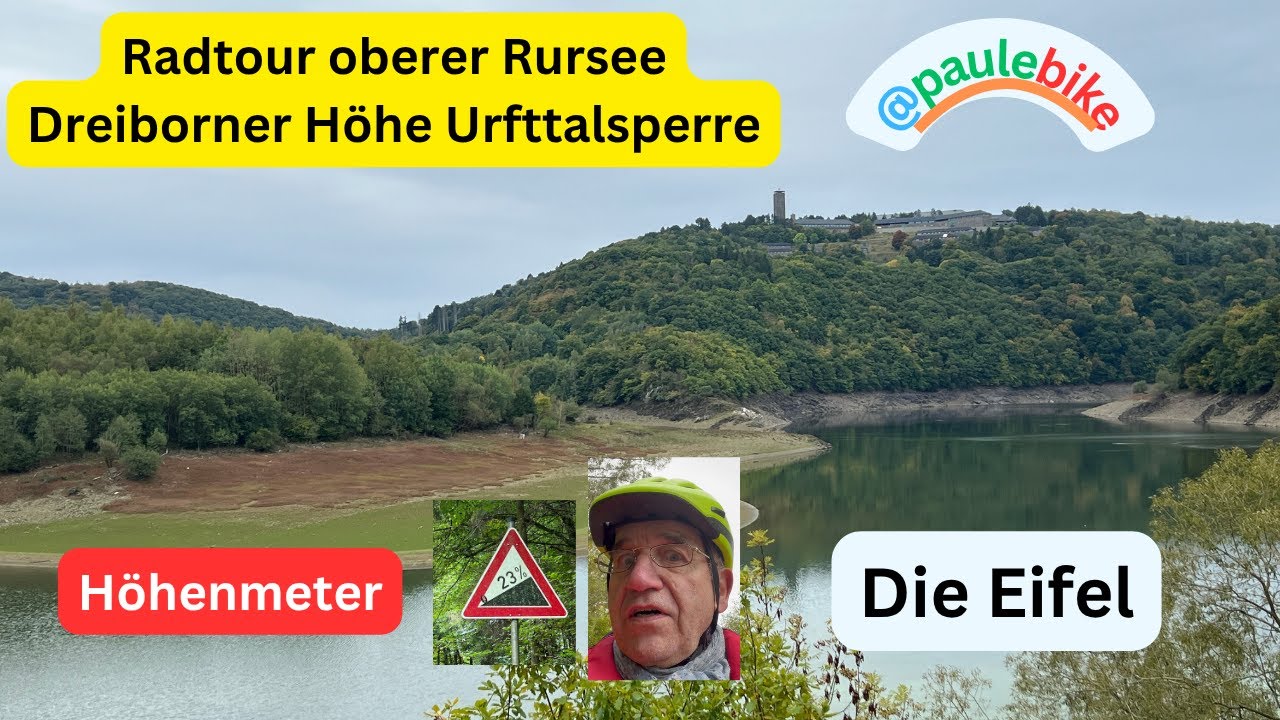Radtour Urfttalsperre, Dreiborner Höhe, oberer Rursee. Spannende Tour mit Höhen und steilen Tiefen