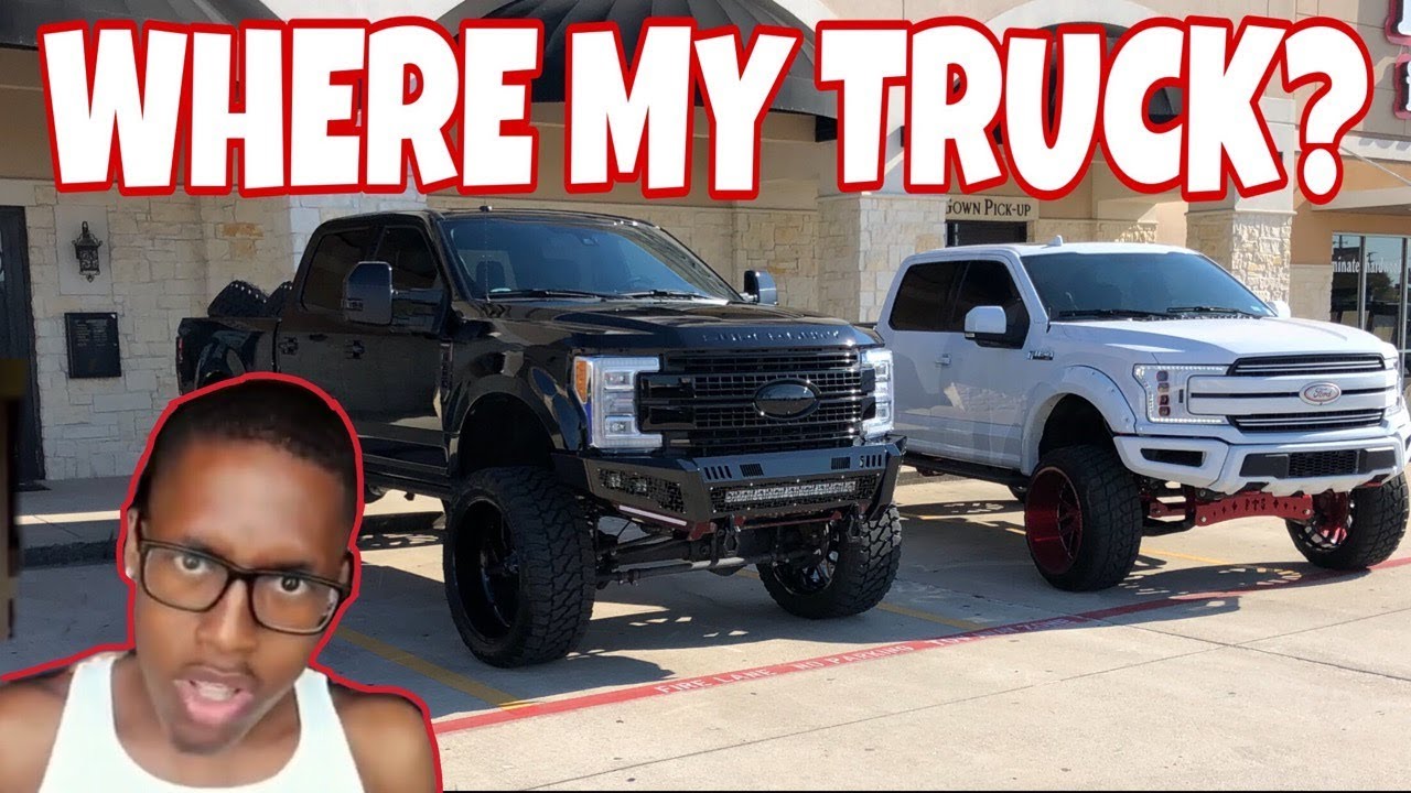 CARMEN SURPRISED COREY WITH A FULLY MODIFIED ALL BLACK FORD F250 (PRICELESS)